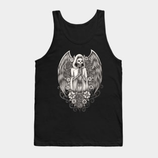 Santa muerte angel with flowers day of the dead. Tank Top